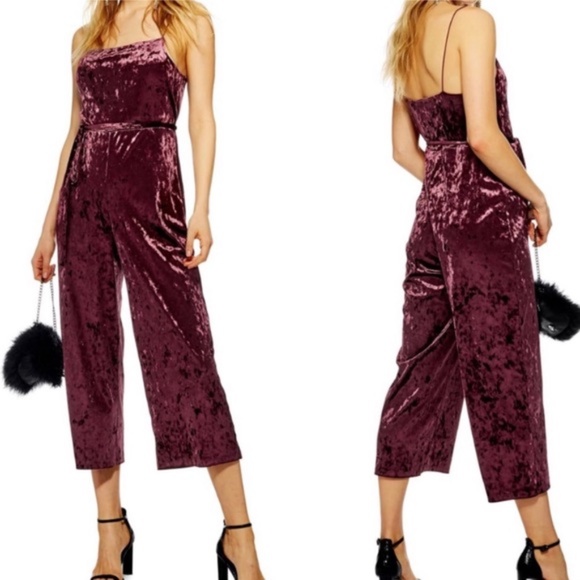 Topshop Pants - Nordstrom NWT TOPSHOP - Strappy Velvet Jumpsuit